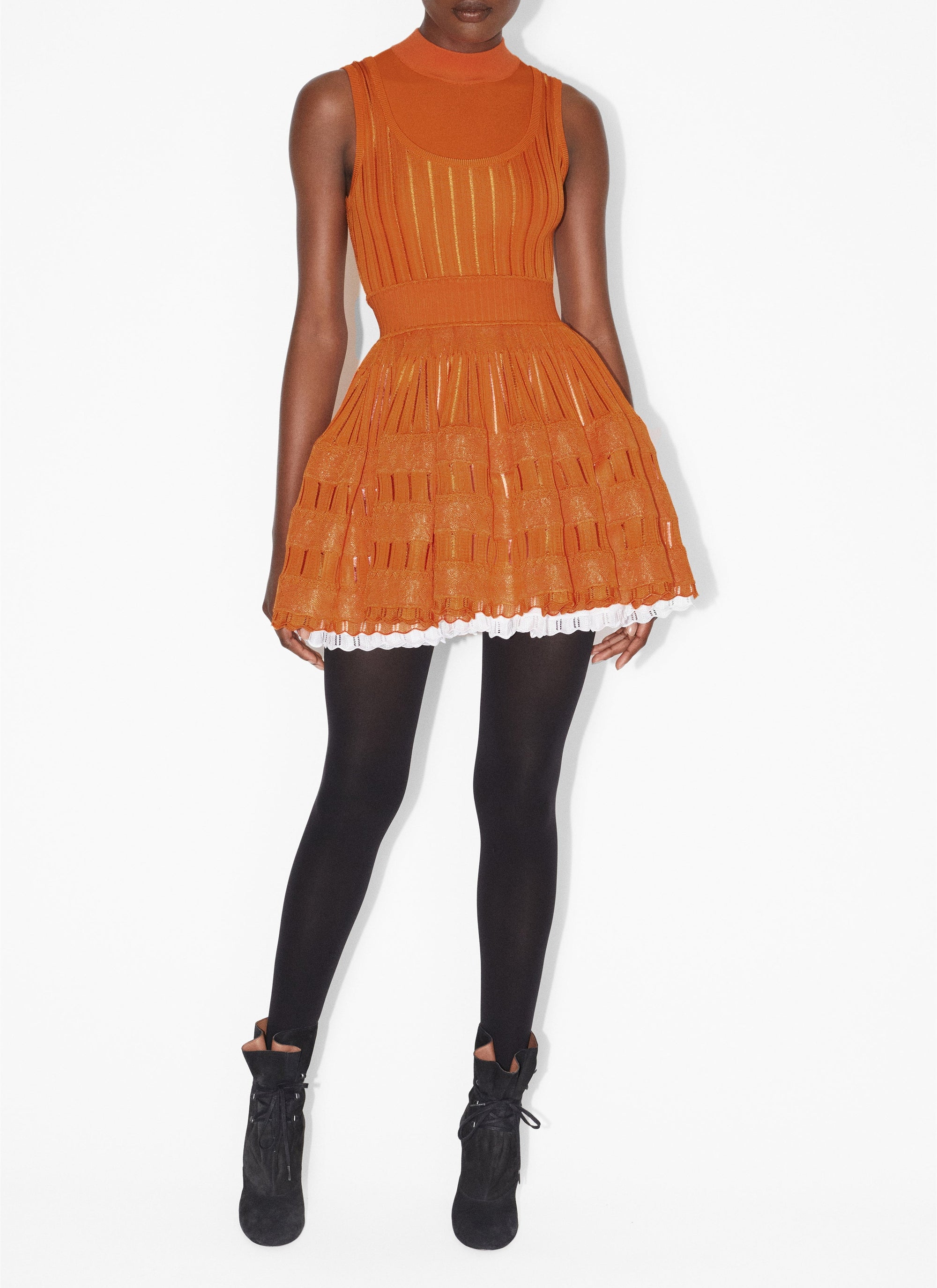 Fluid skater dress - Orange