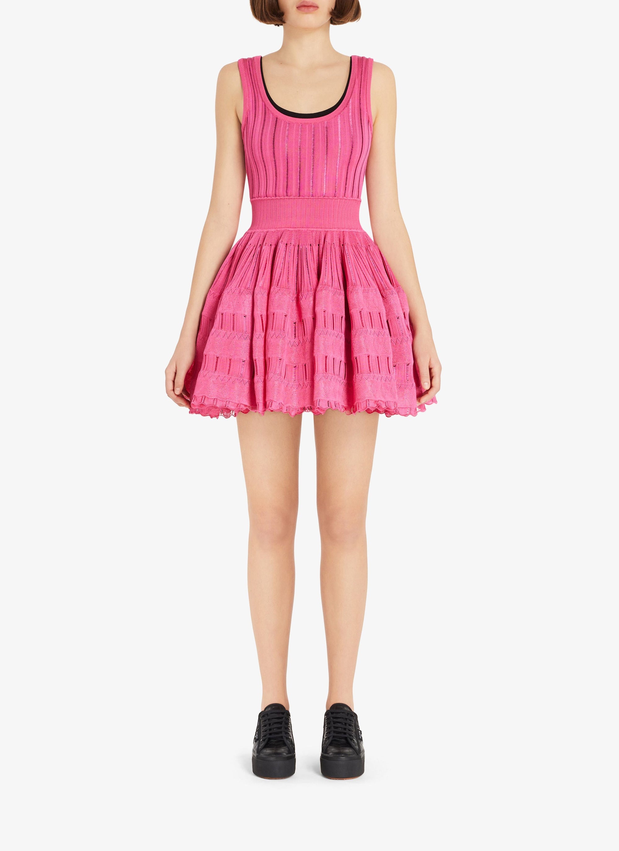 Robe patineuse fluide - Fuchsia