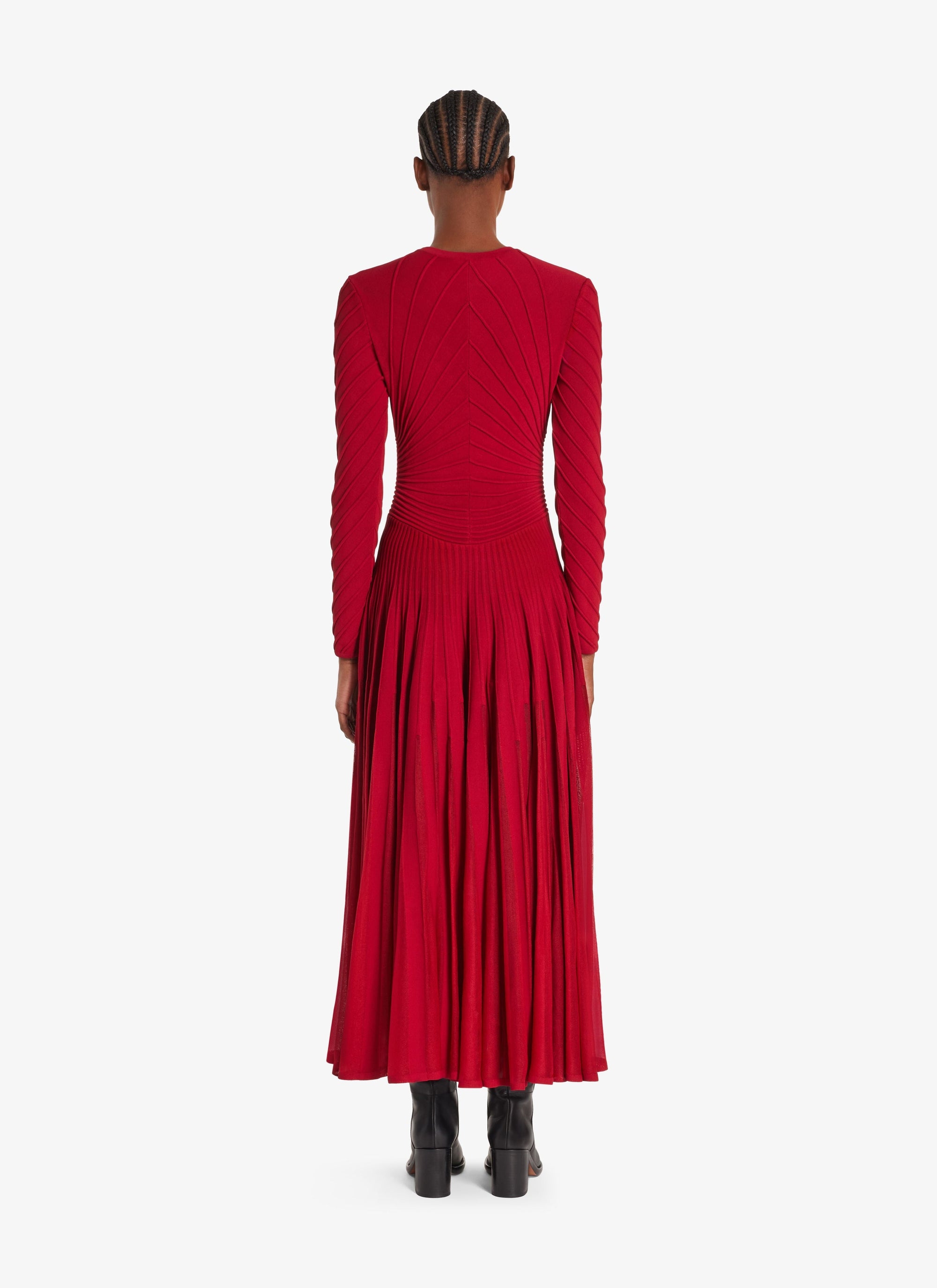 Robe longue sculptante en soie mélangée - Blanc