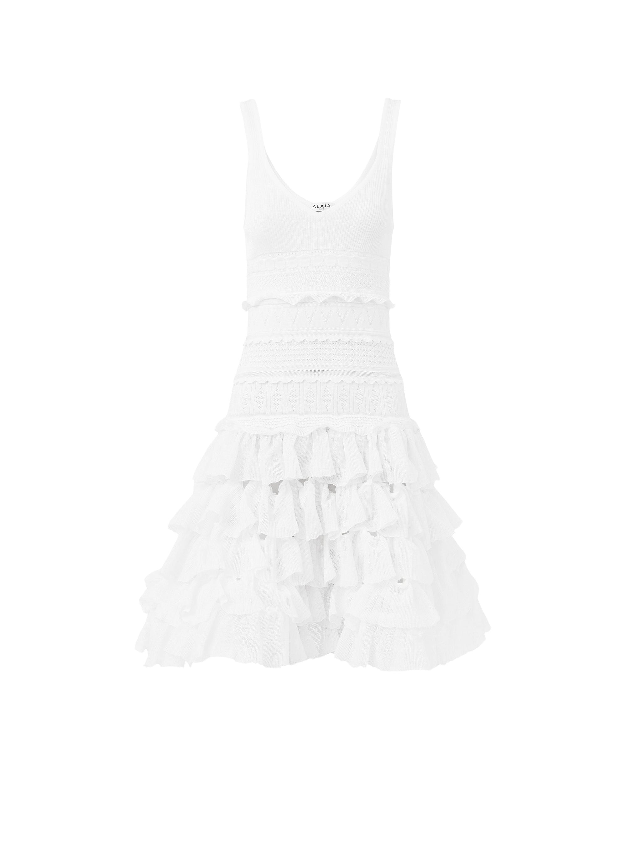 Frill Skater Dress - Optic White