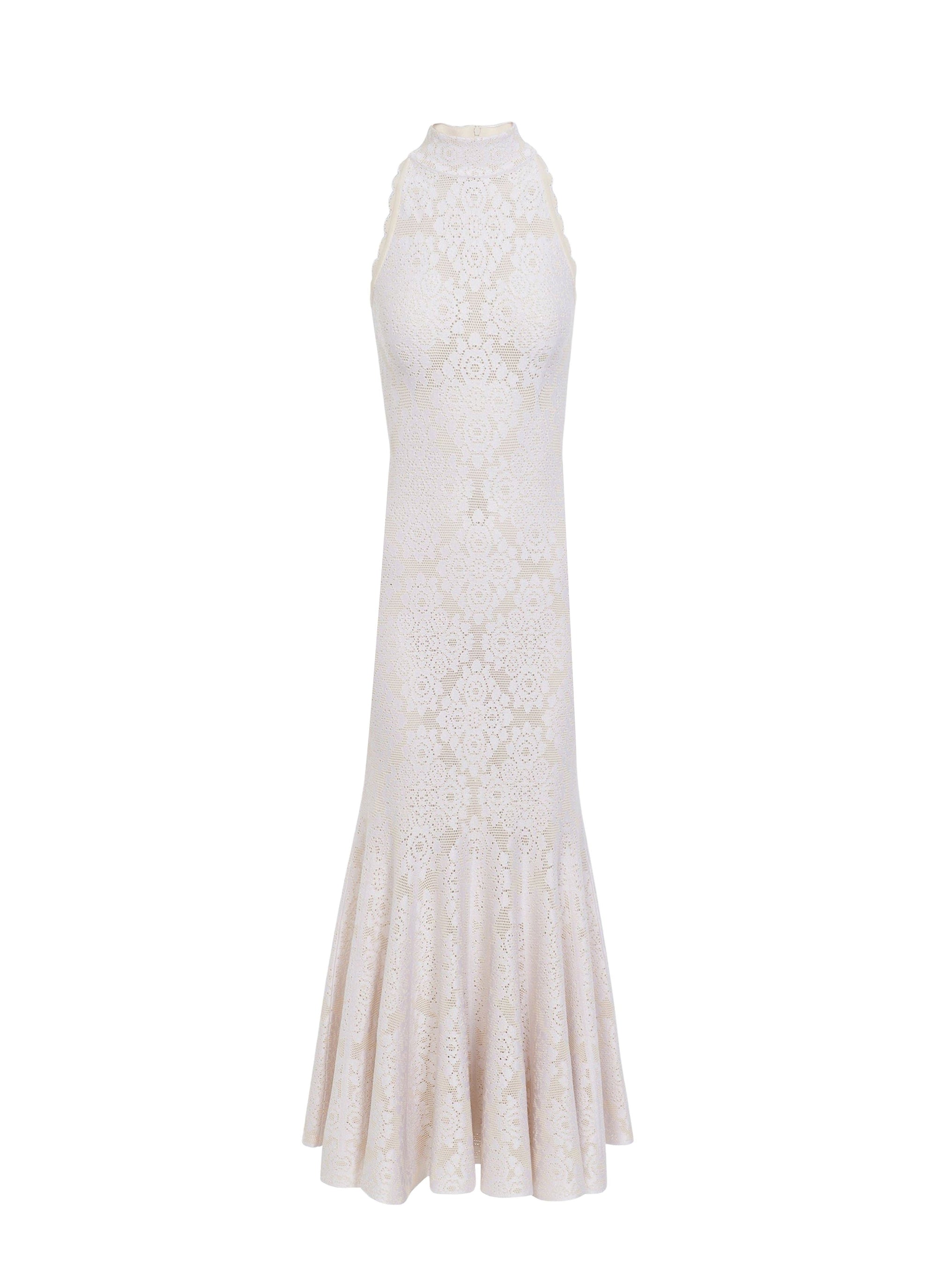 Lingerie Maxi Dress - Ivory & White