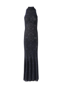 Lingerie Maxi Dress - Navy & Black