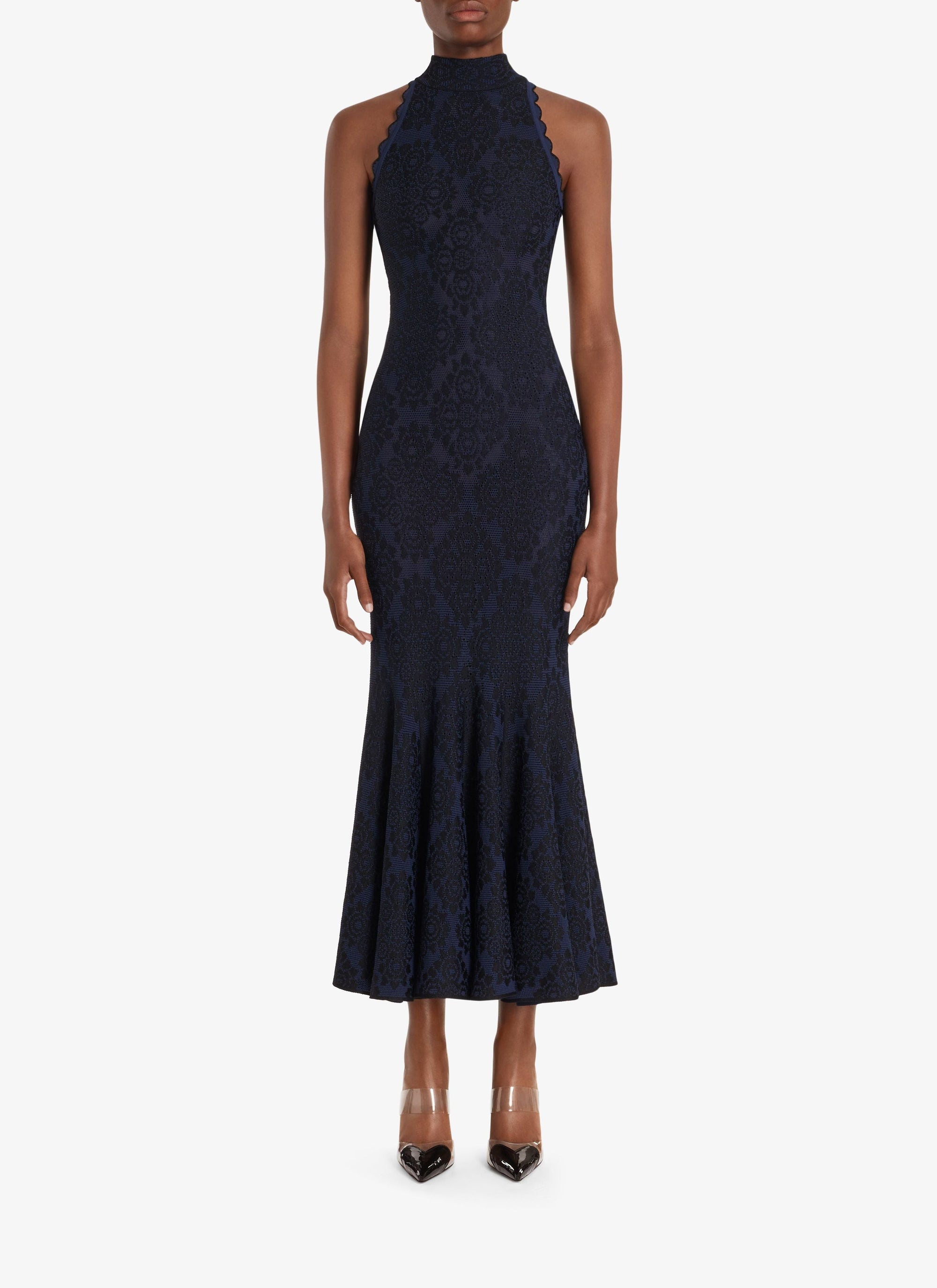 Lingerie Maxi Dress - Navy & Black