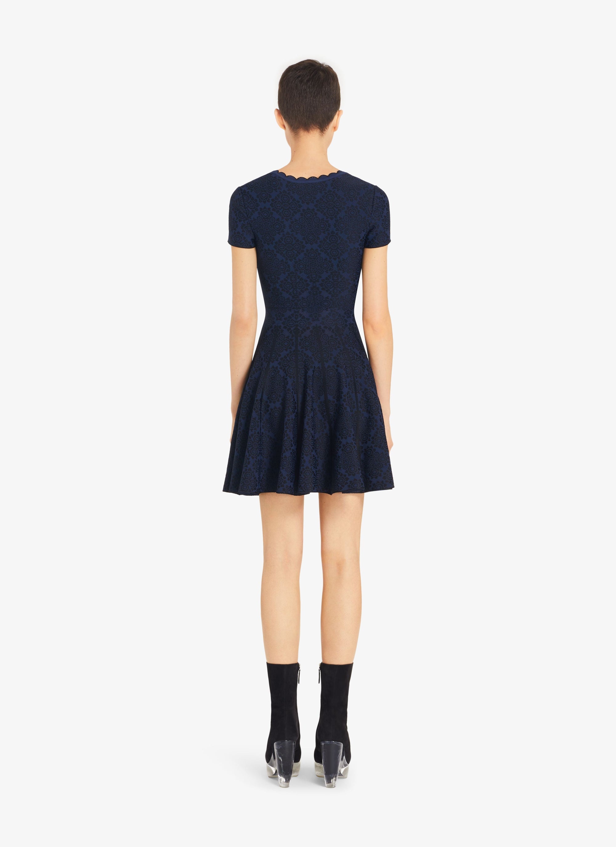 Lingerie Skater Dress - Navy & Black