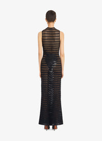 Knitted dress with scalloped edges - Black Alaïa