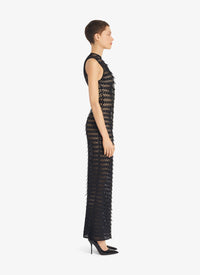Knitted dress with scalloped edges - Black Alaïa