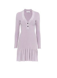 Robe courte côtelée brillante - Lilas