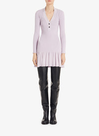 Robe courte côtelée brillante - Lilas
