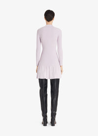 Robe courte côtelée brillante - Lilas