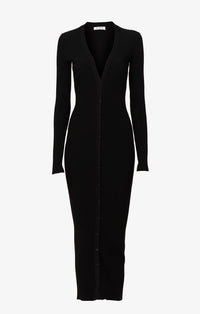 Chubby straight dress with buttons - Black Alaïa
