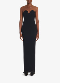 Ribbed long dress in wool and cashmere - Black Alaïa