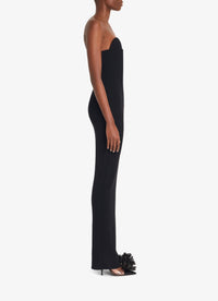 Ribbed long dress in wool and cashmere - Black Alaïa