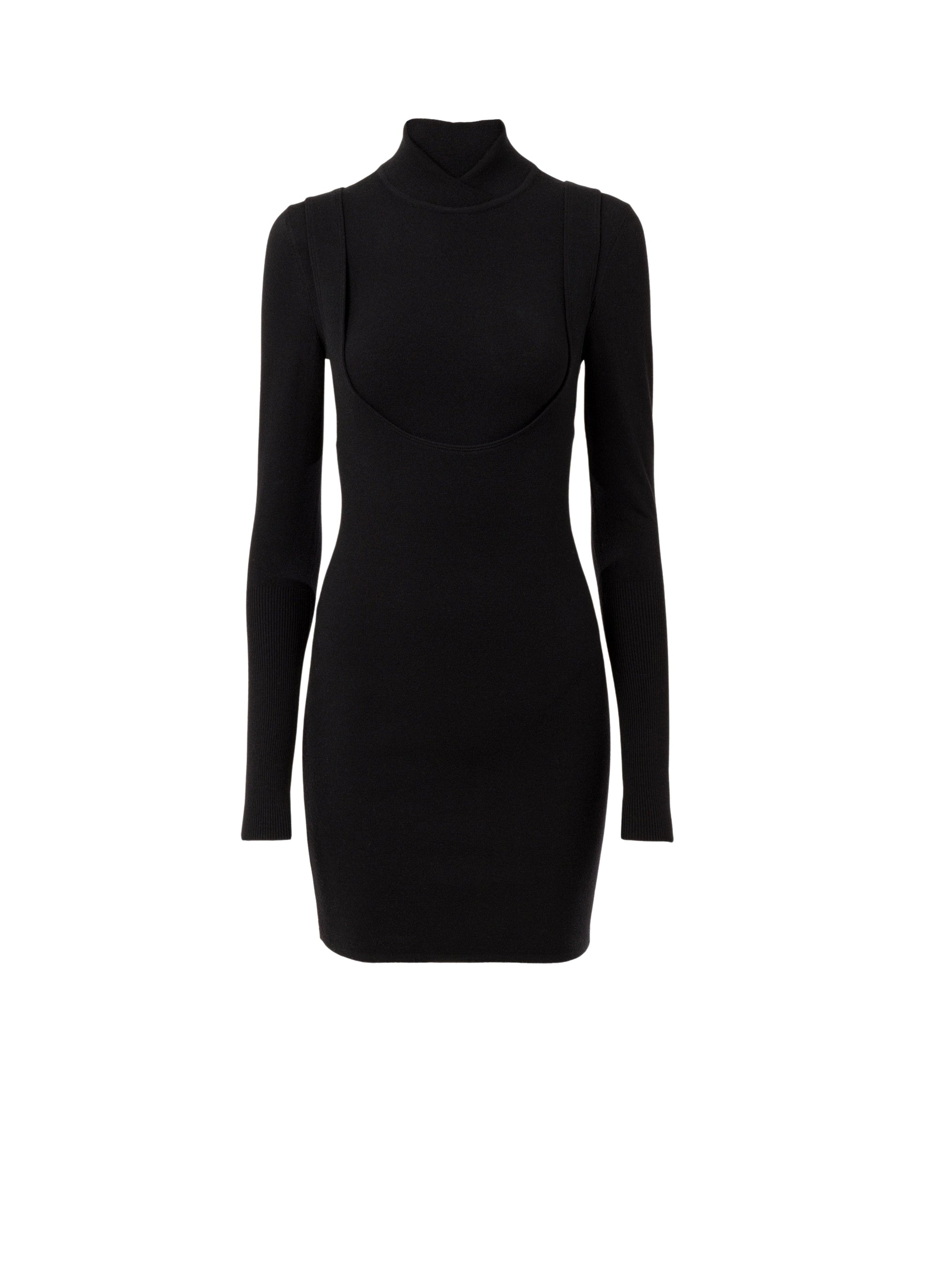 Fitted dress in wool - Black Alaïa