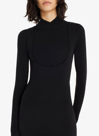 Fitted dress in wool - Black Alaïa