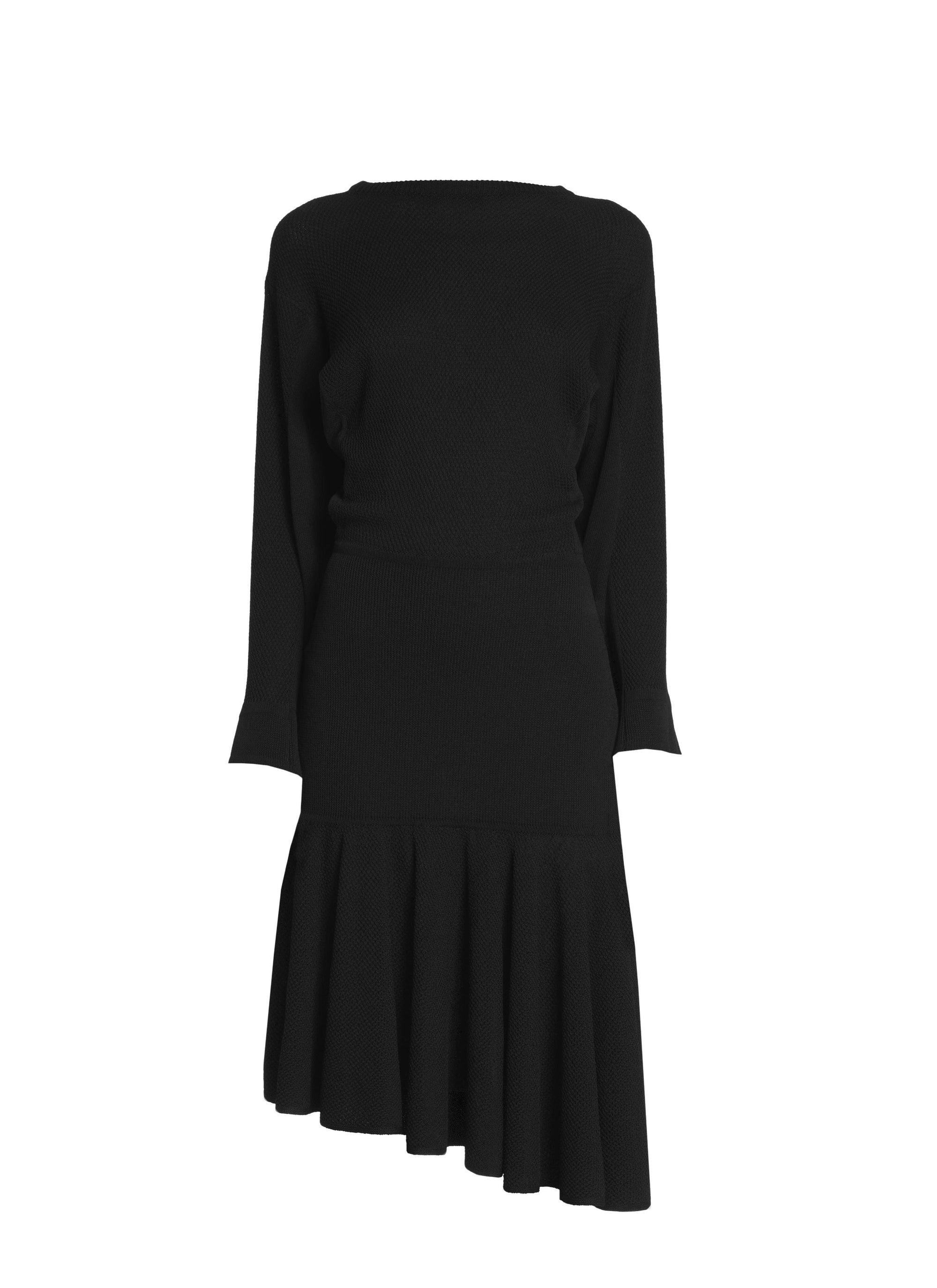Asymmetric and pleated dress - Black Alaïa