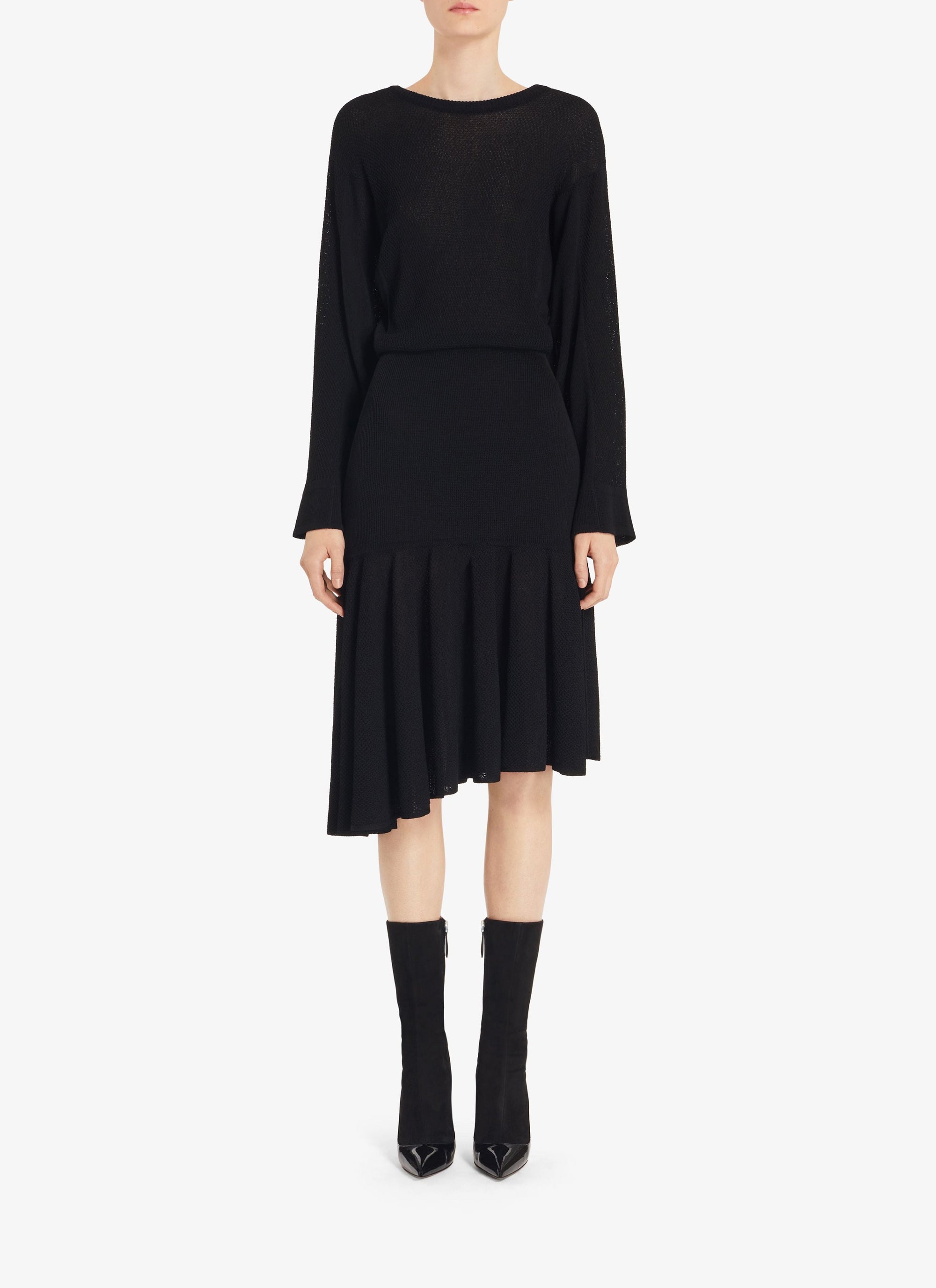 Asymmetric and pleated dress - Black Alaïa