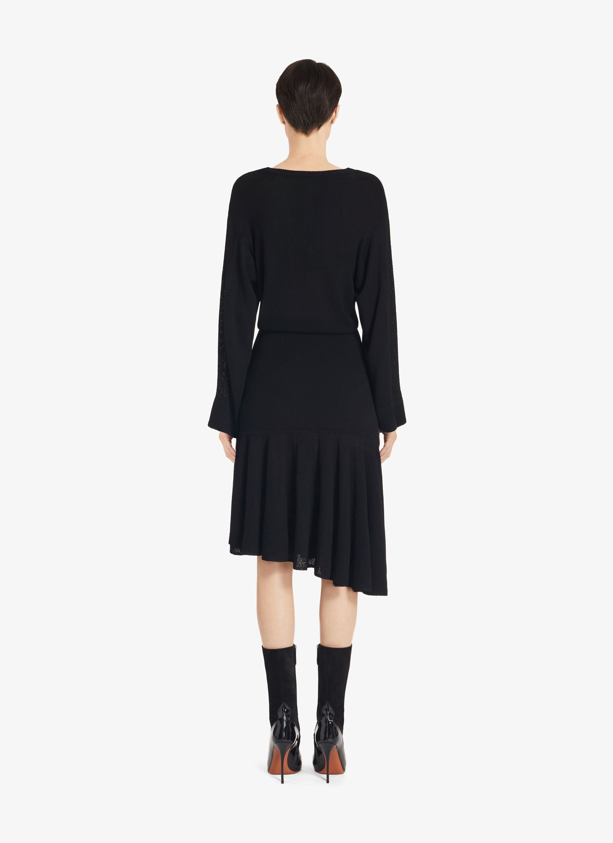 Asymmetric and pleated dress - Black Alaïa