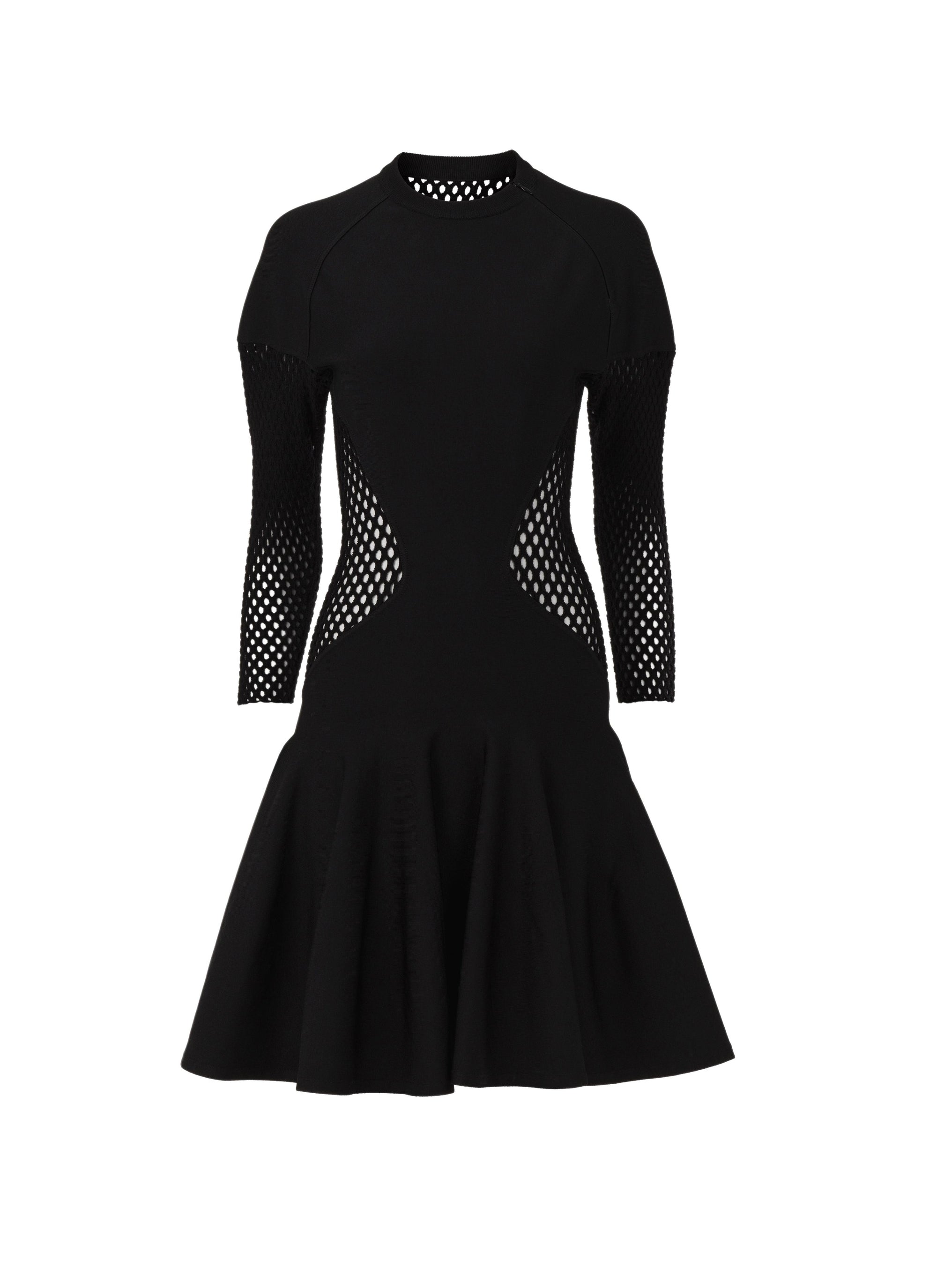 Robe évasée bi-matière - Noir Alaïa