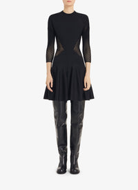 Robe évasée bi-matière - Noir Alaïa