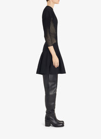 Robe évasée bi-matière - Noir Alaïa