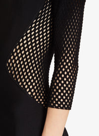 Robe évasée bi-matière - Noir Alaïa