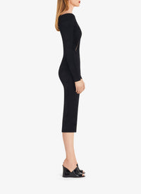 Wool blend off shoulder dress - Black Alaïa