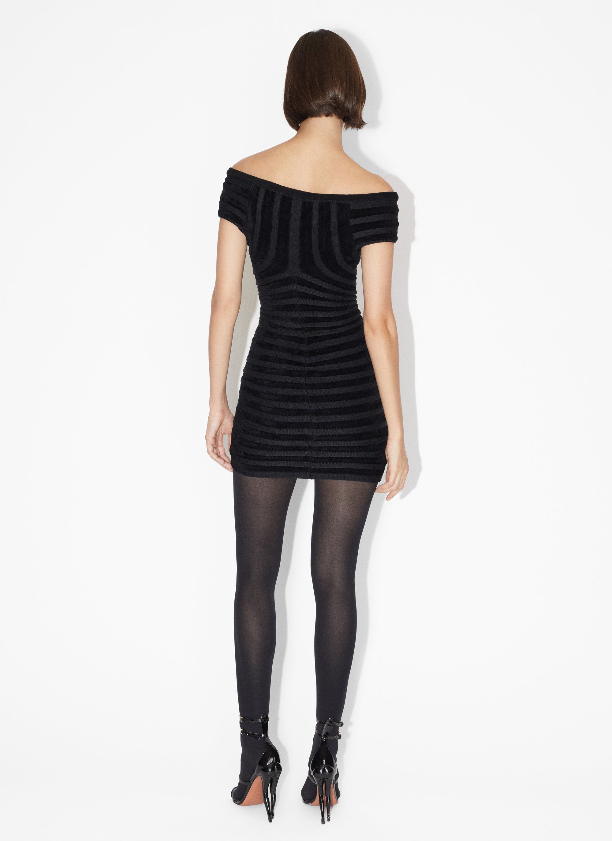 Fitted velvet dress - Black Alaïa