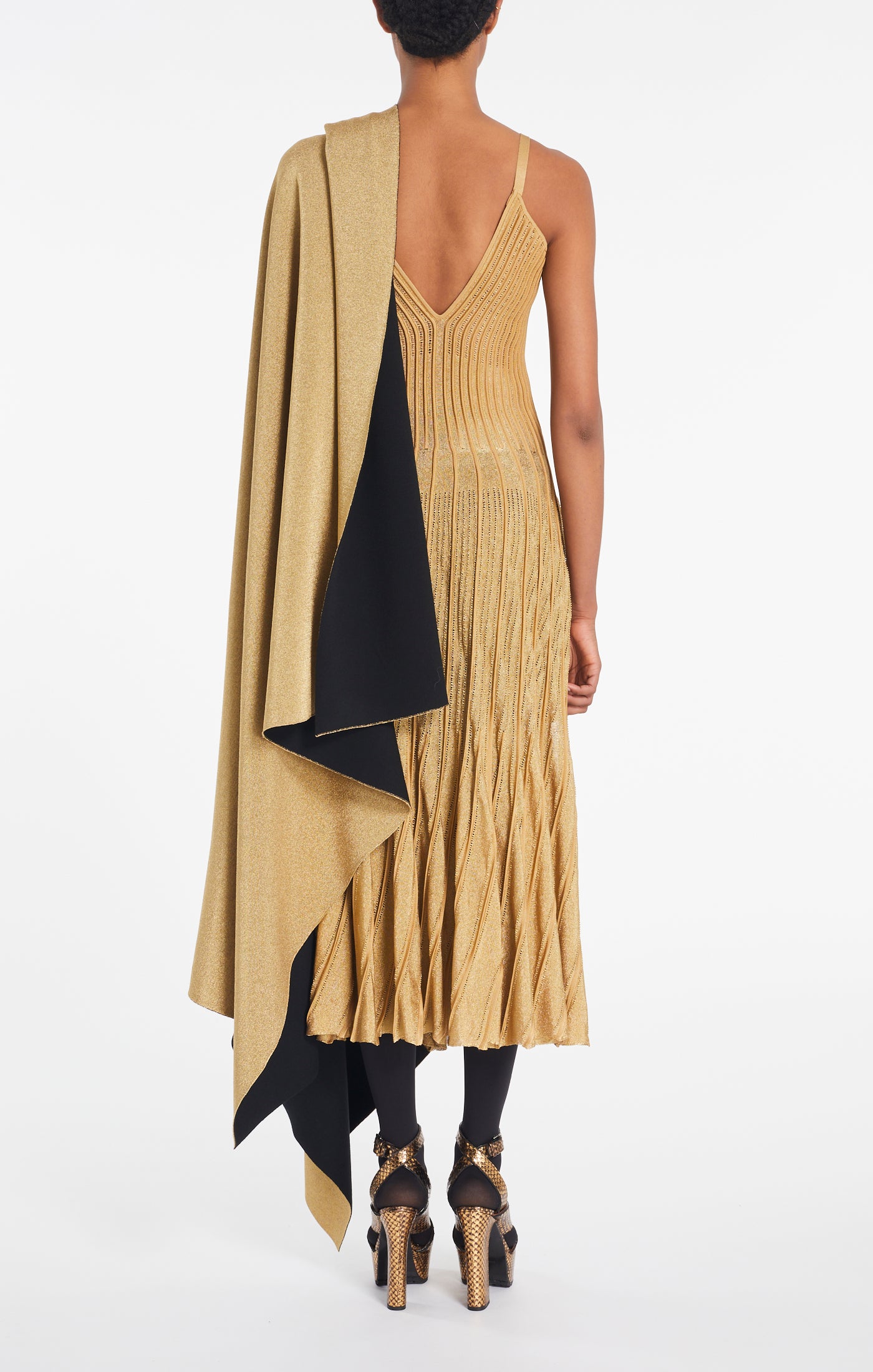 Robe en dentelle - Or