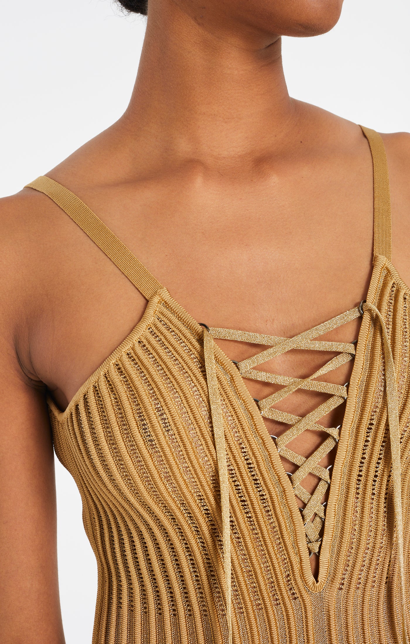 Robe en dentelle - Or