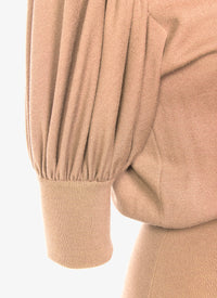 Pull manches courtes en laine en laine - Poudre