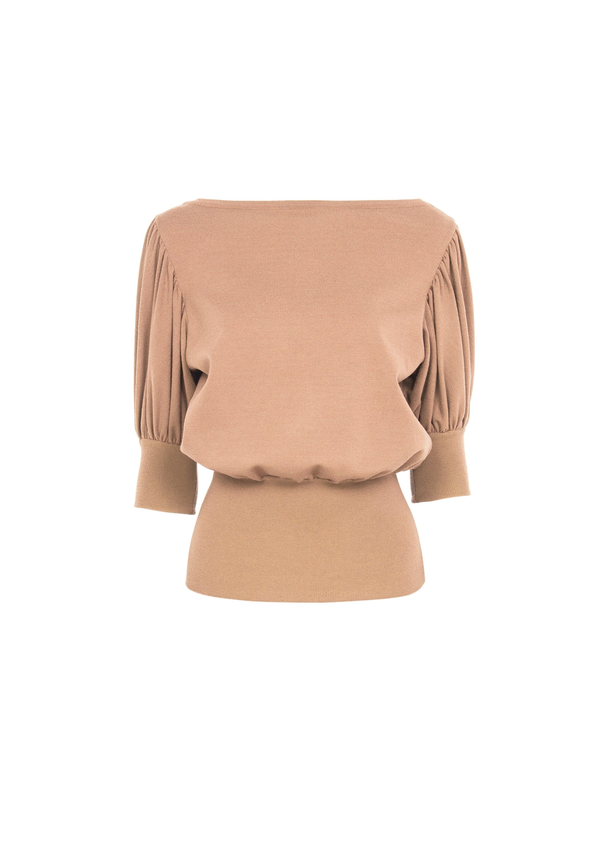 Wool short sleeves jumper - Powder