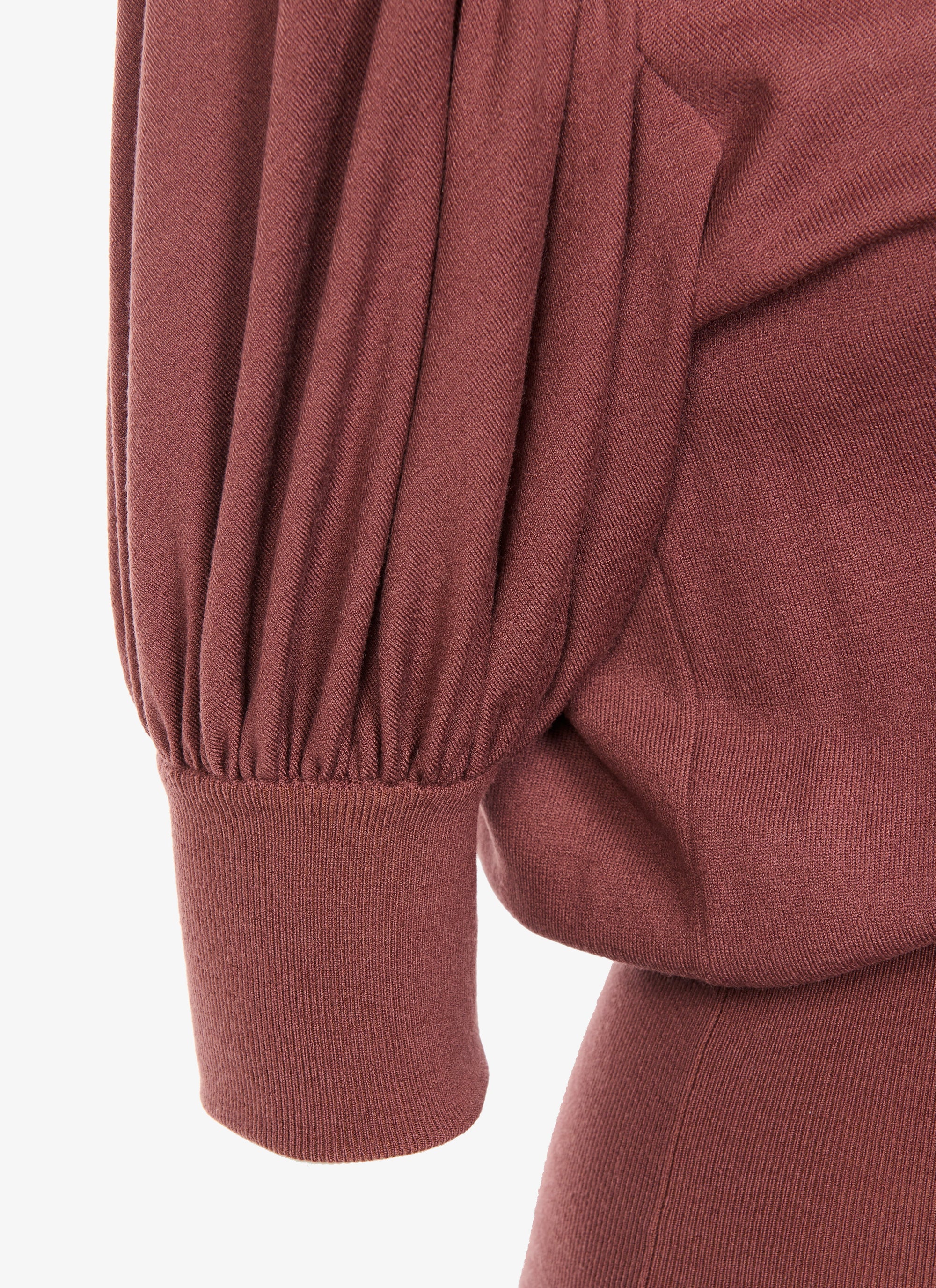 Pull manches courtes en laine en laine - Chataigne