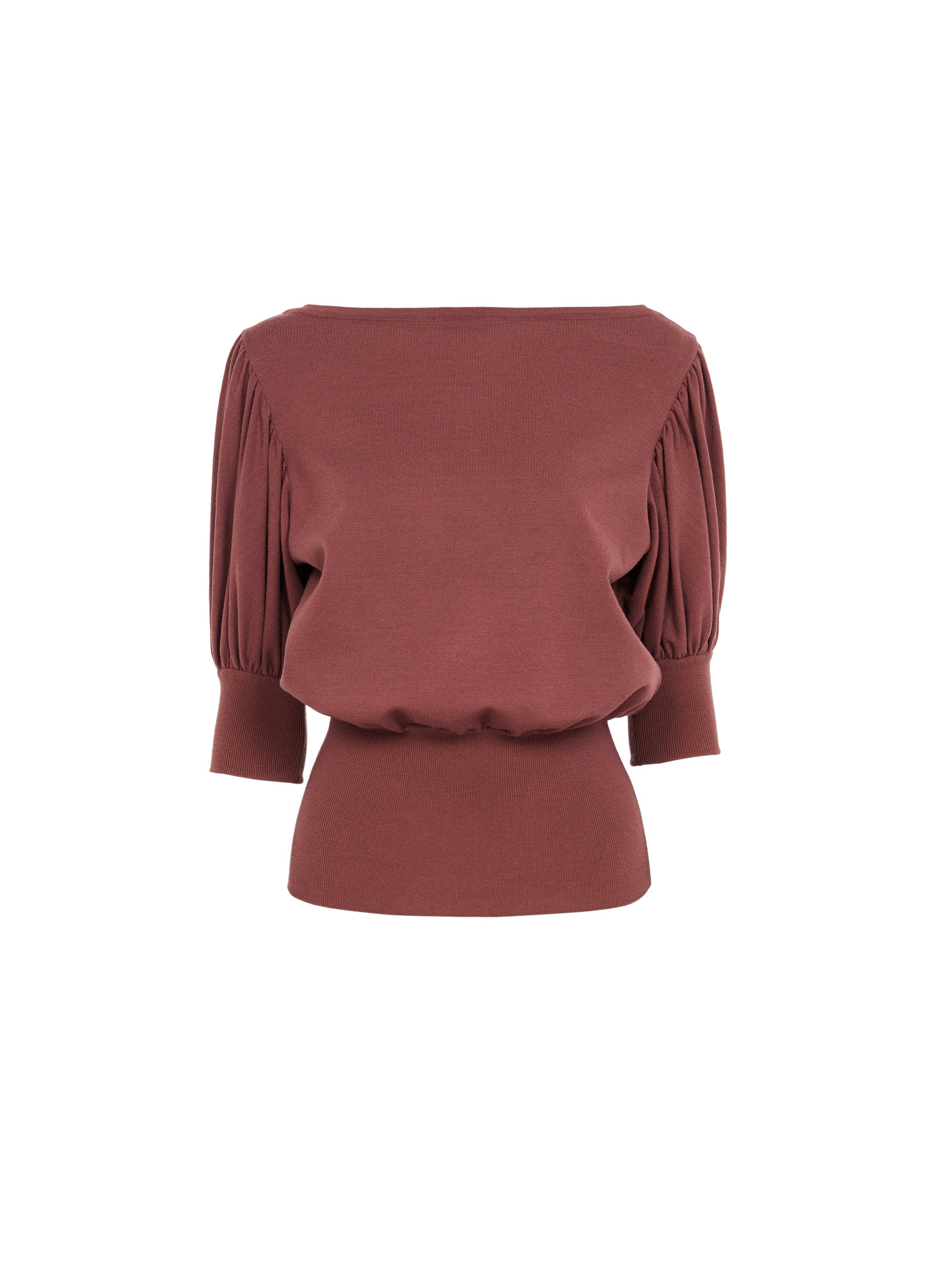 Wool short sleeves jumper - Chestnut