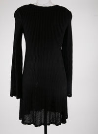 Long sleeve dress with volubilis print - Black
