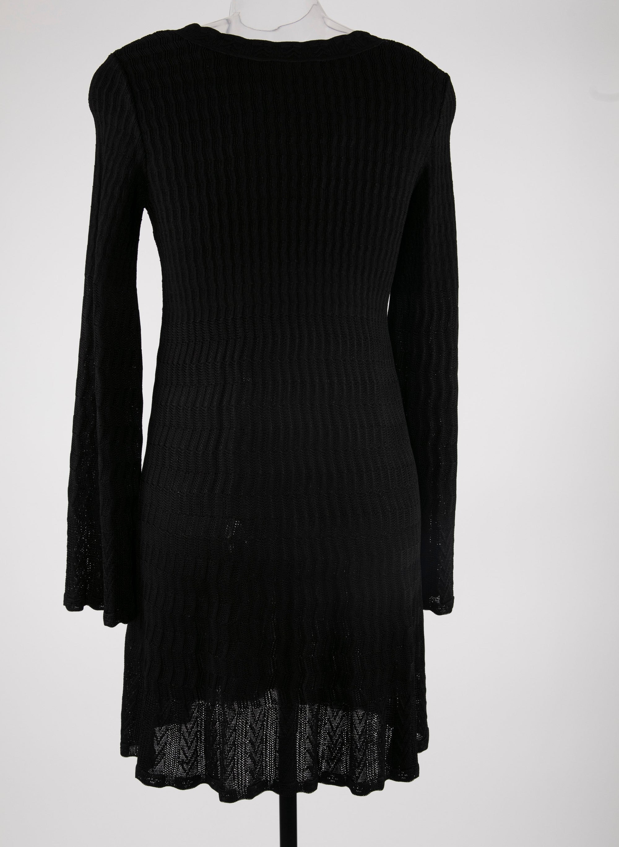 Long sleeve dress with volubilis print - Black
