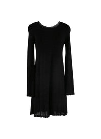 Long sleeve dress with volubilis print - Black