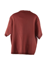 Oversized short-sleeved knitted jumper - Garnet