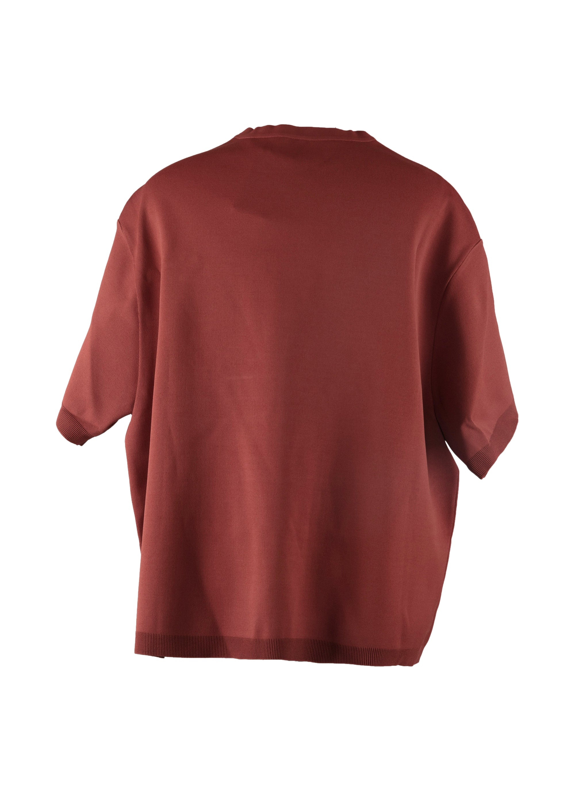 Oversized short-sleeved knitted jumper - Garnet
