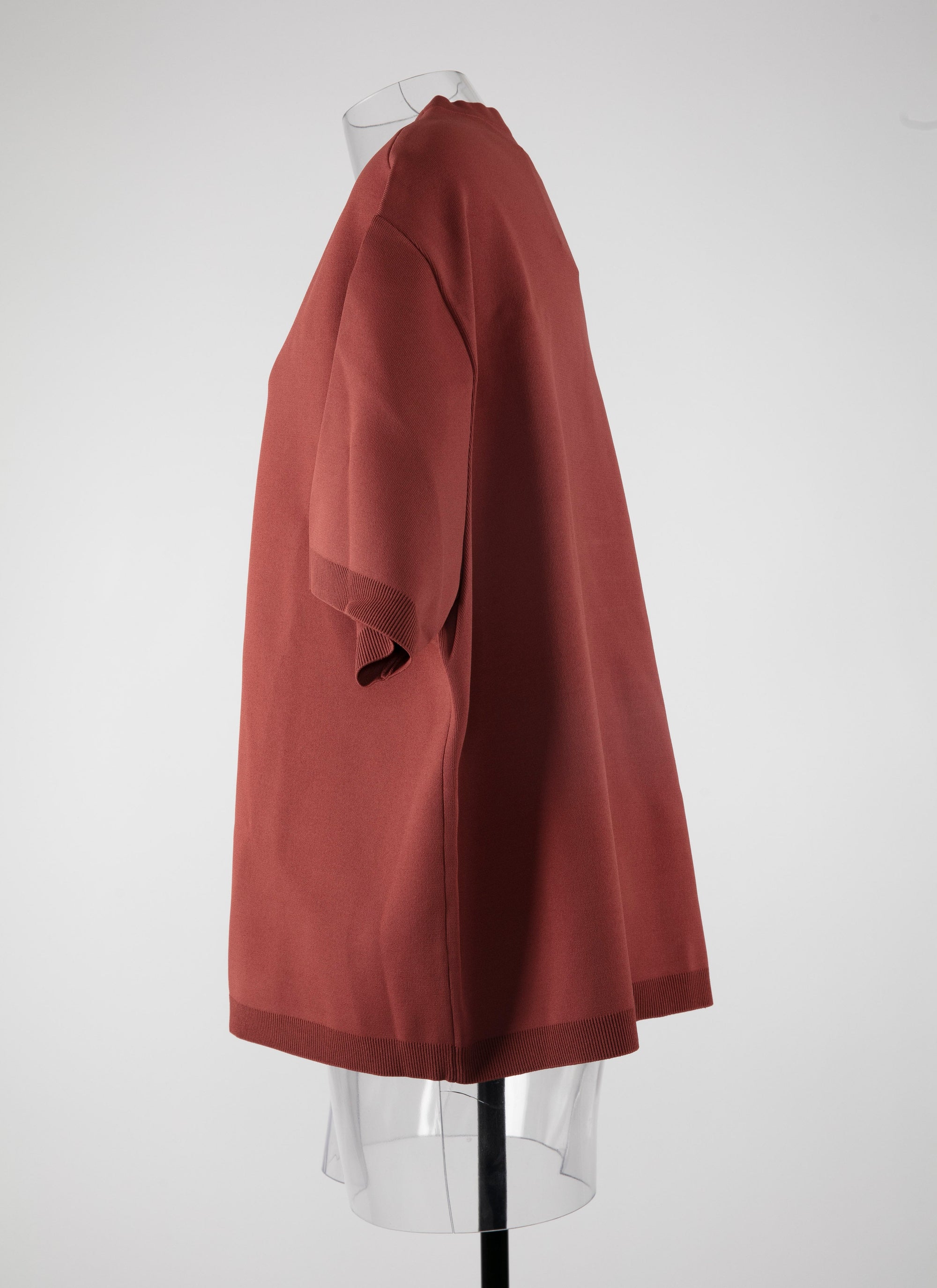 Pull oversize à manches courtes en maille - Grenat