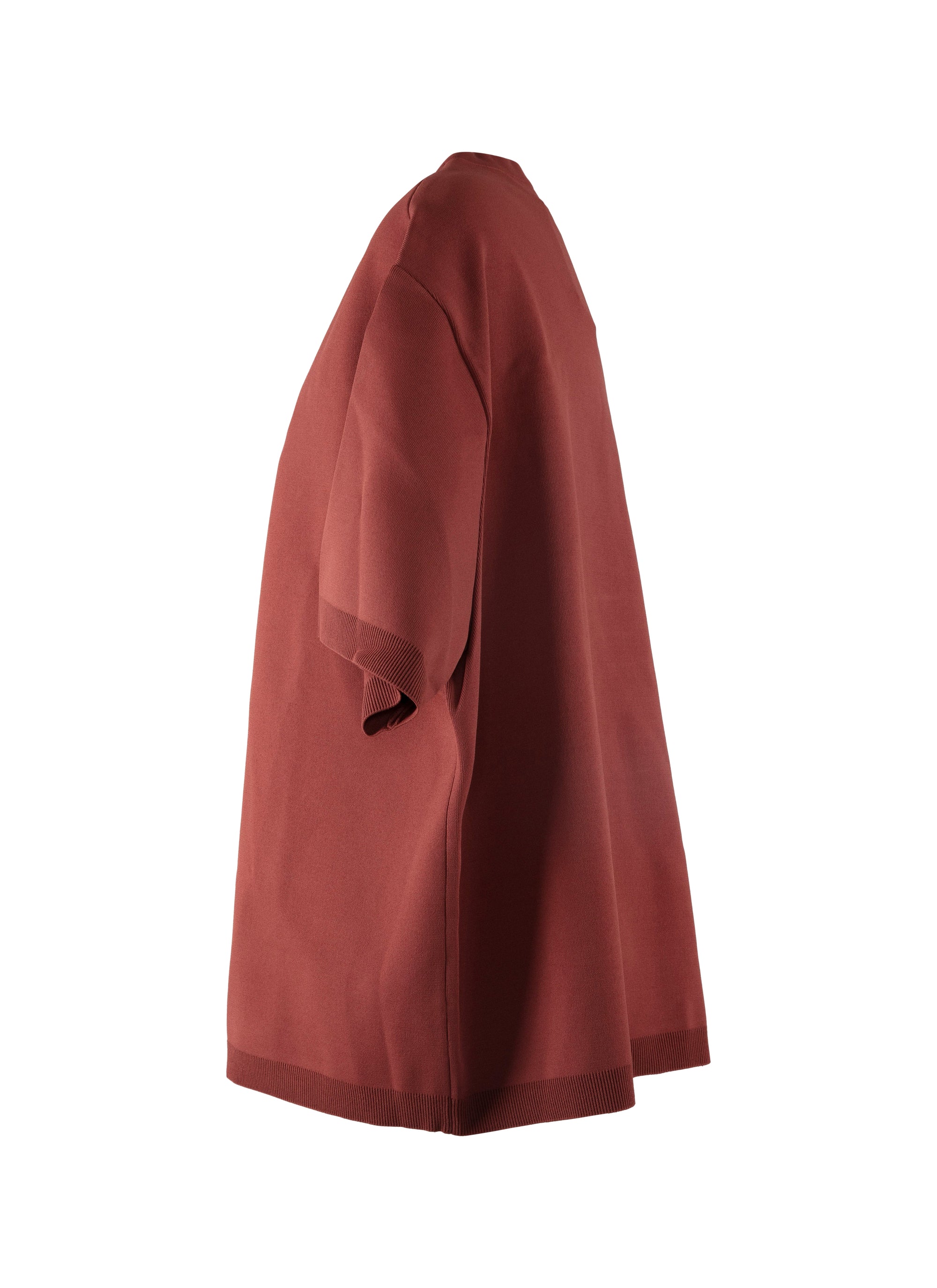 Oversized short-sleeved knitted jumper - Garnet