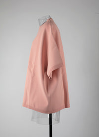Pull oversize à manches courtes en maille - Rose Chair