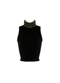 Pull sans manches à col roulé - Noir & Or