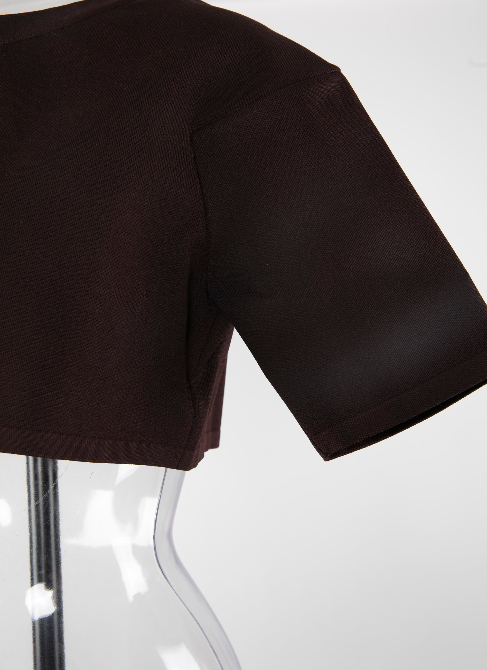 Pull court en maille - Chocolat