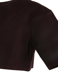 Knitted short jumper - Chocolate
