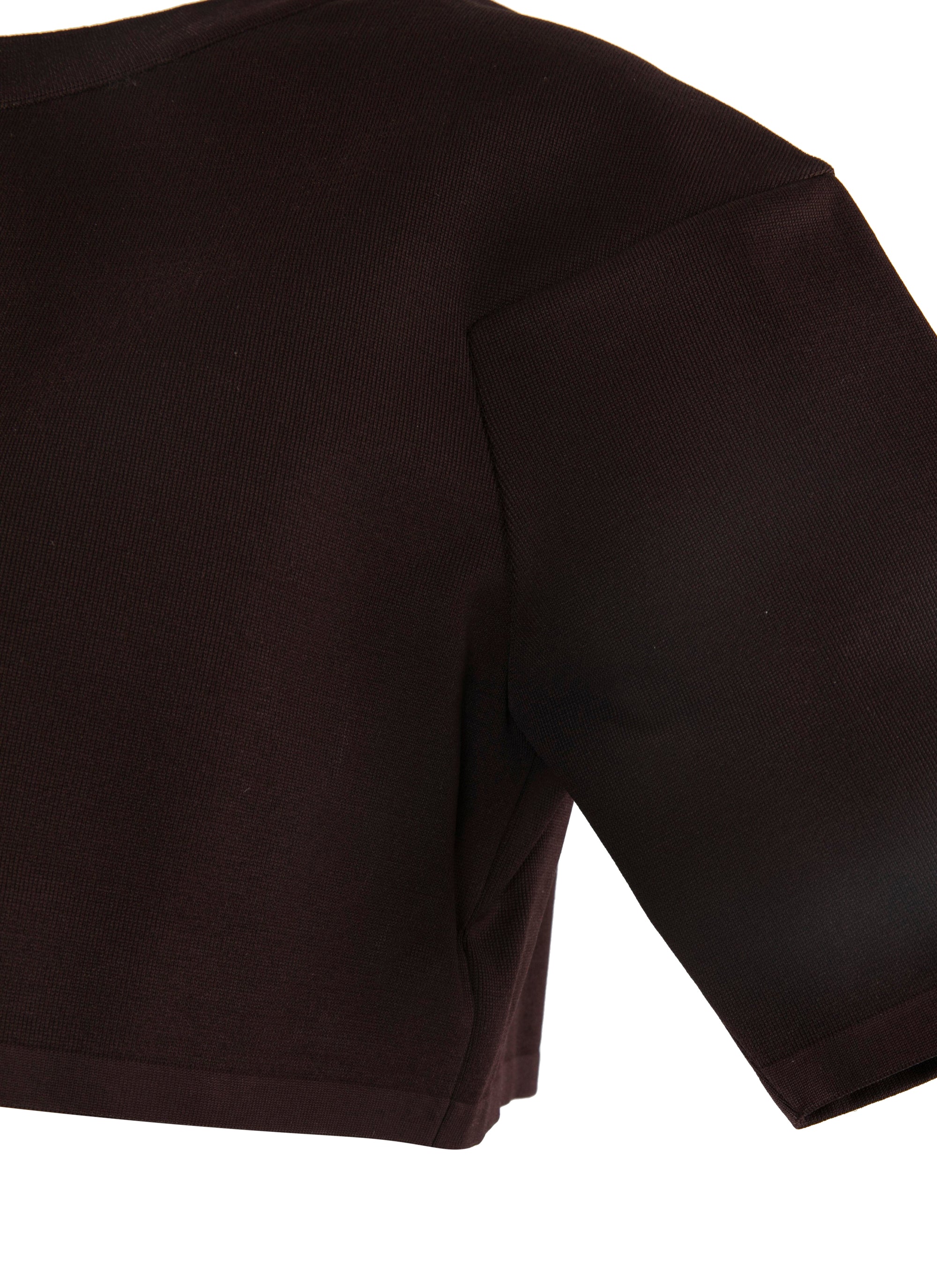 Knitted short jumper - Chocolate