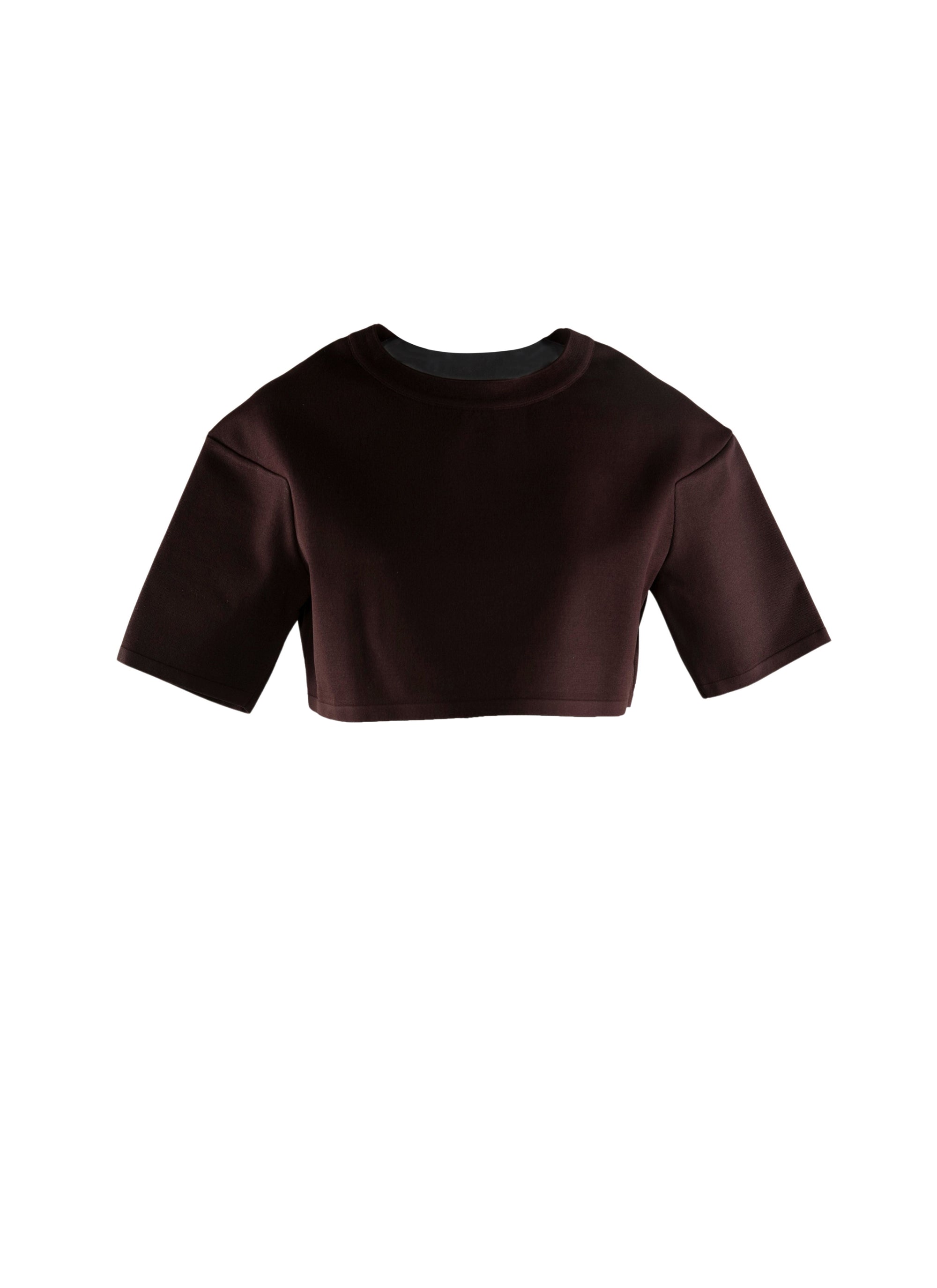 Pull court en maille - Chocolat