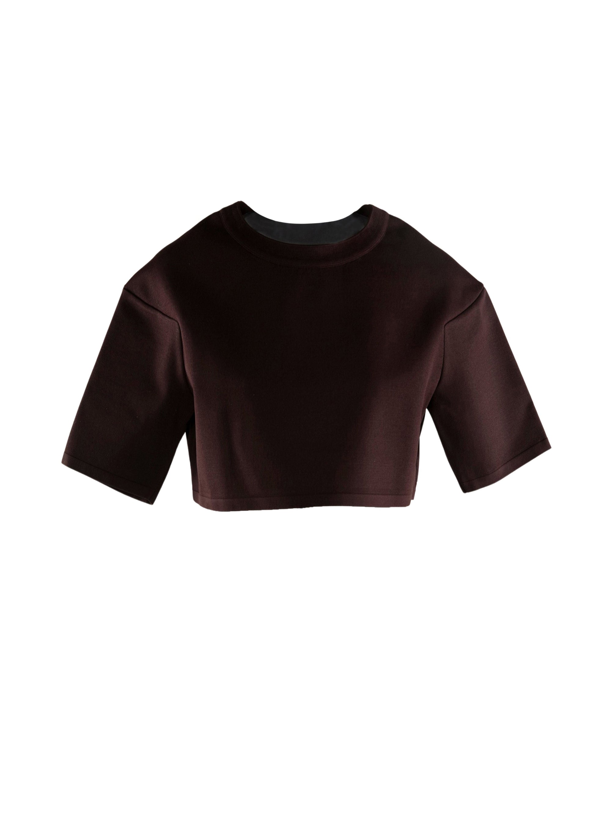 Knitted short jumper - Chocolate