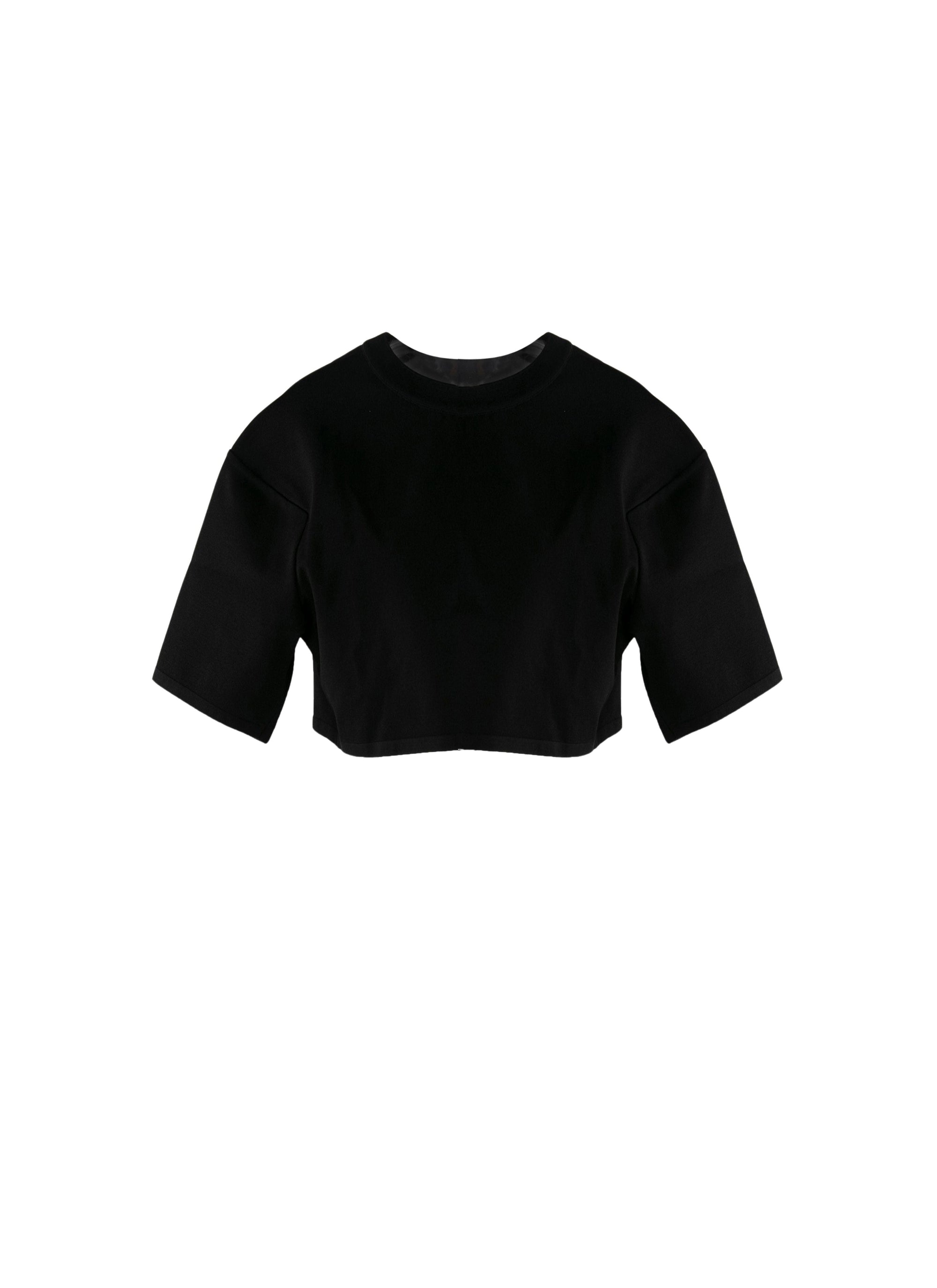 Pull court en maille - Noir