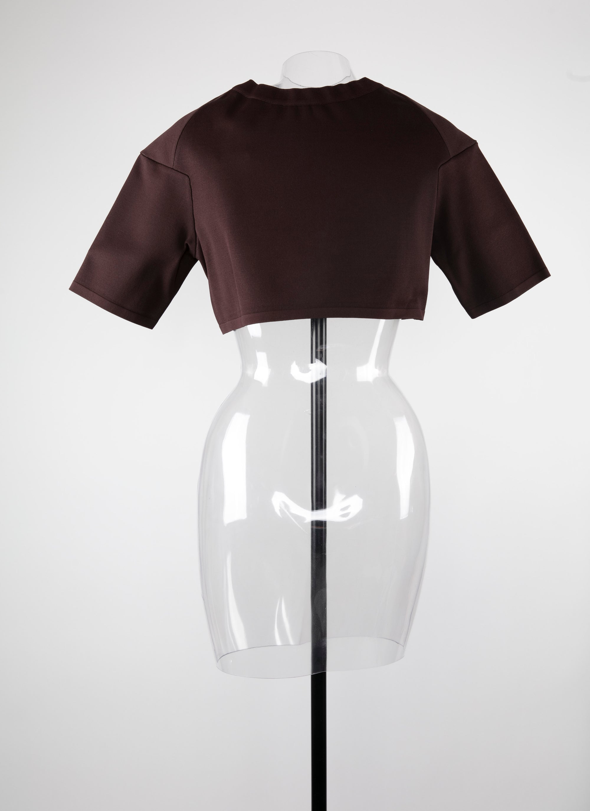 Pull court en maille - Chocolat