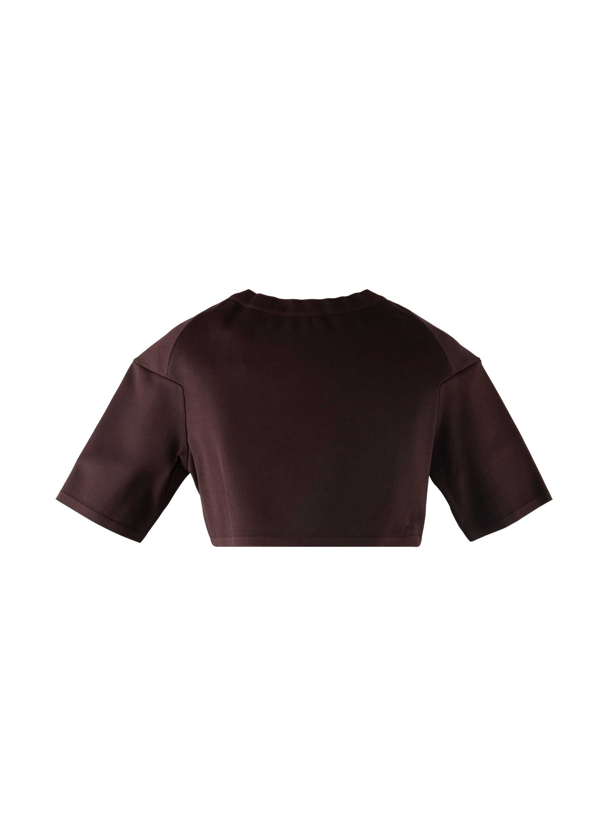 Knitted short jumper - Chocolate